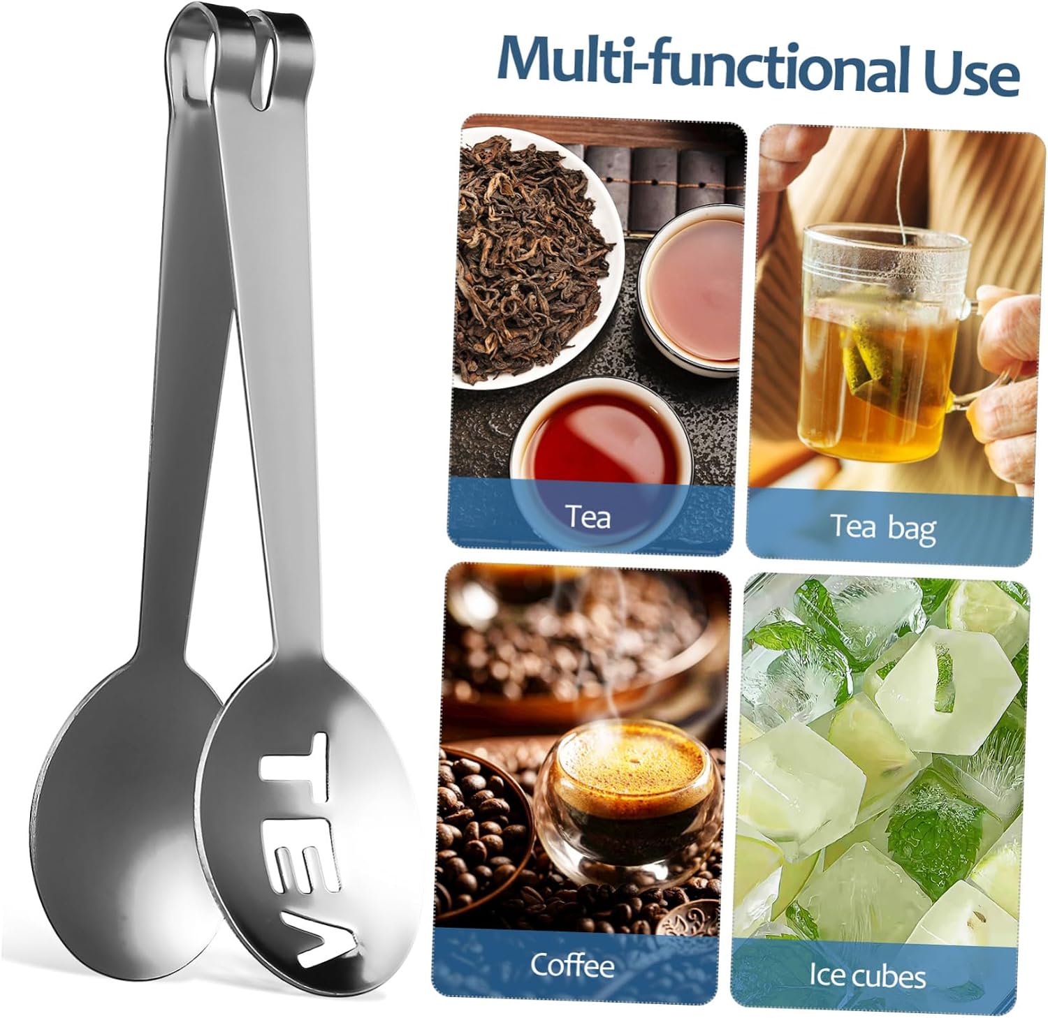 6 Pcs Stainless Steel Tea Bag Tongs Squeezer for Loose Tea
