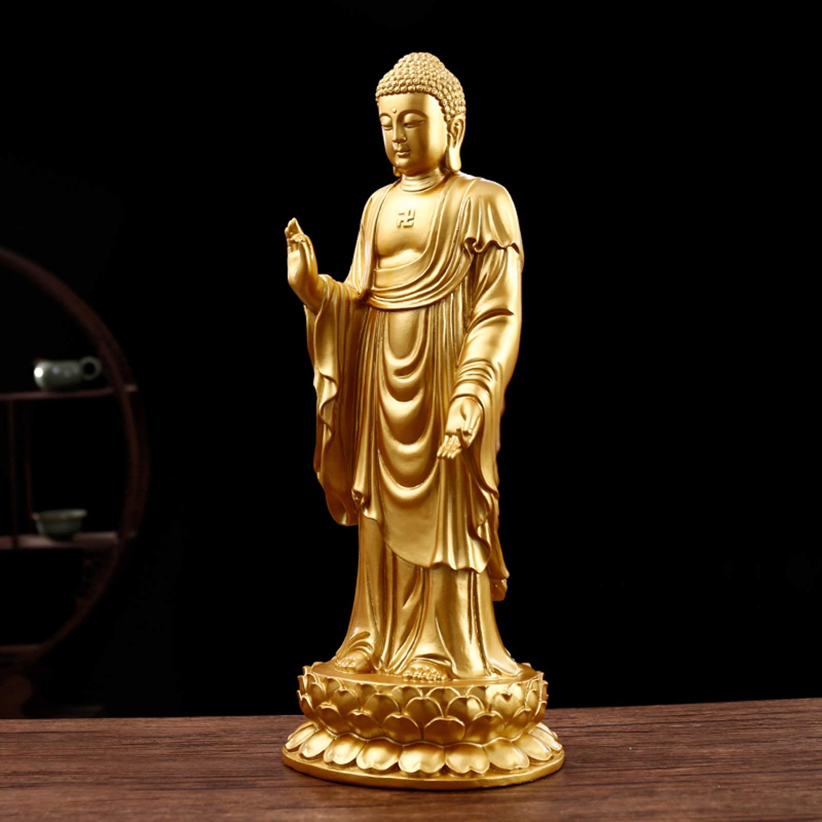 For el hogar, oficina, escritorio, mesa, decoración del baño, escultura de Buda, estatua de Buda de 19 pulgadas, consagra decoraciones for el hogar, estatua de Buda de pie de 48 cm, decoración Feng Sh