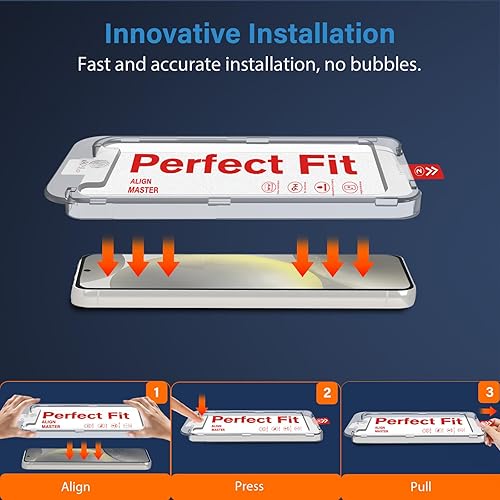 Miniatura 3 de bersem Paquete de 2 protectores de pantalla de vidrio templado compatibles con Samsung Galaxy S24 Plus 5G, kit de alineación automática, sin
