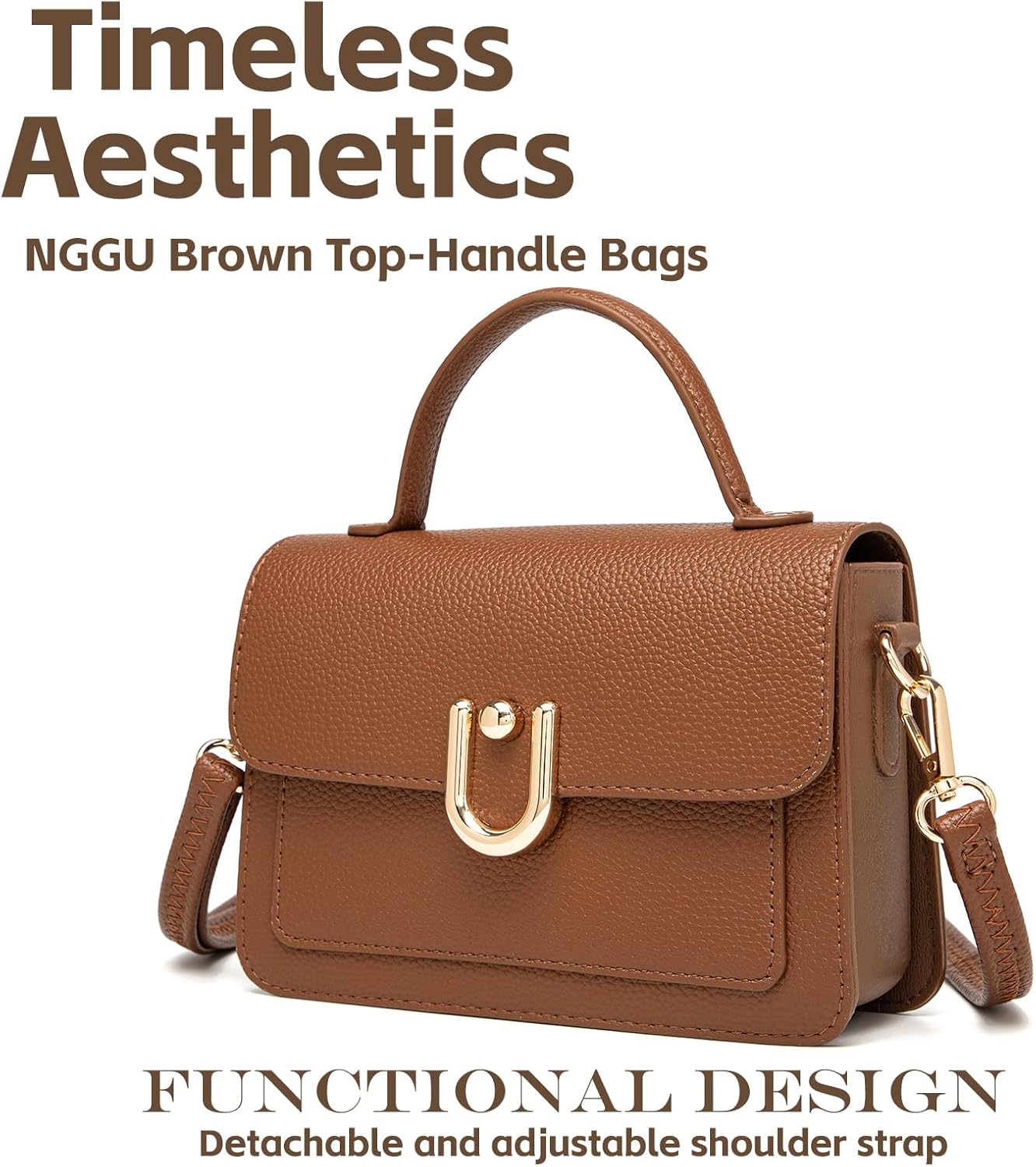 Women's Top Handle Purse - Small Crossbody Bag with Adjustable Strap, Mini Top Handle Satchel - Image 2