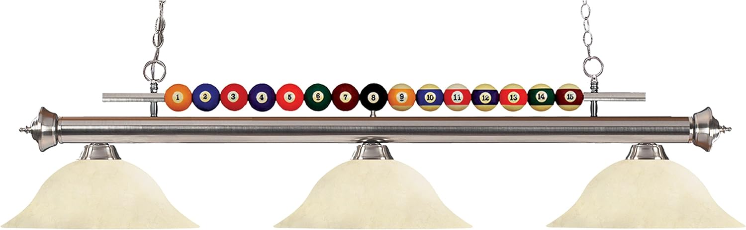 3-Light Billiard Light with Golden Mottle Shade