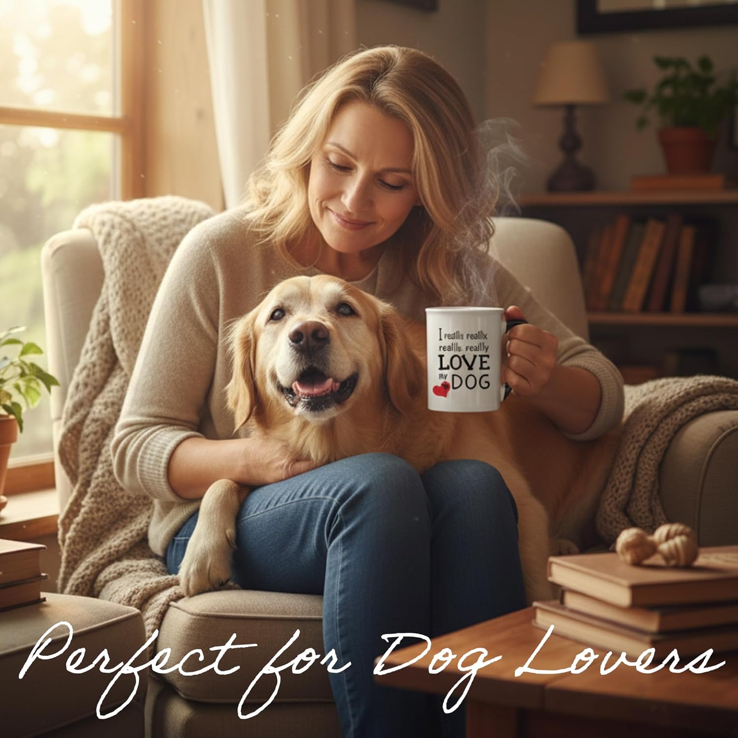 Cottage Creek Coffee Cups | I Really, Really Love My Dog 16oz Ceramic Coffee Mug | Ideal I Love My Dog Gifts for Women, Men | Funny Gifts for Mom, Dad, Girlfriend, Boyfriend - Image 2