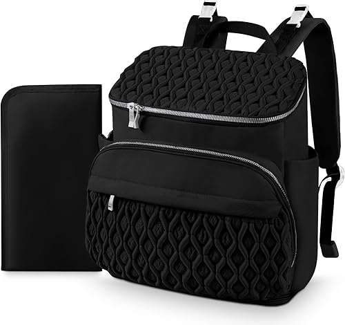 Mochila para pañales para bebé, bolsa de bebé expandible para niñas y niños, mochila de pañales de viaje con bolsillo aislado, cambiador, bolsa de