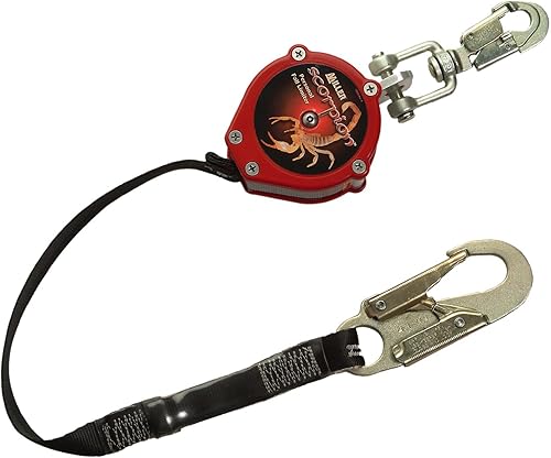 Miniatura 8 de Miller by Honeywell Scorpion - Limitador personal de caída de 9 pies con mosquetón de ojo cautivo y gancho de cierre de acero, capacidad de 310
