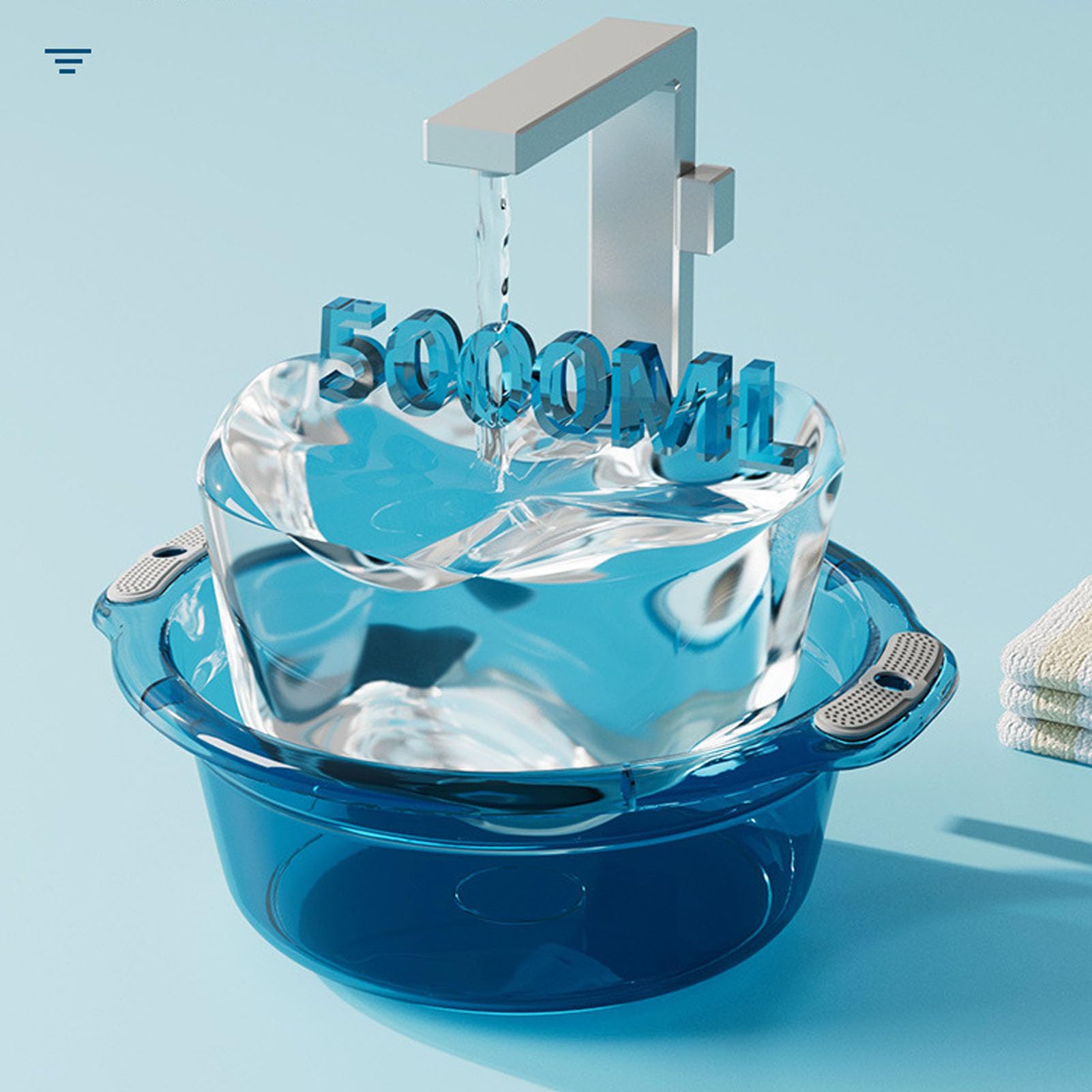 Wash Basin, Plastic Wash Basin Dish Basin Practical Tub Laundry Wash Basin Portable Dish Tub with Handles for Household (2400ml)