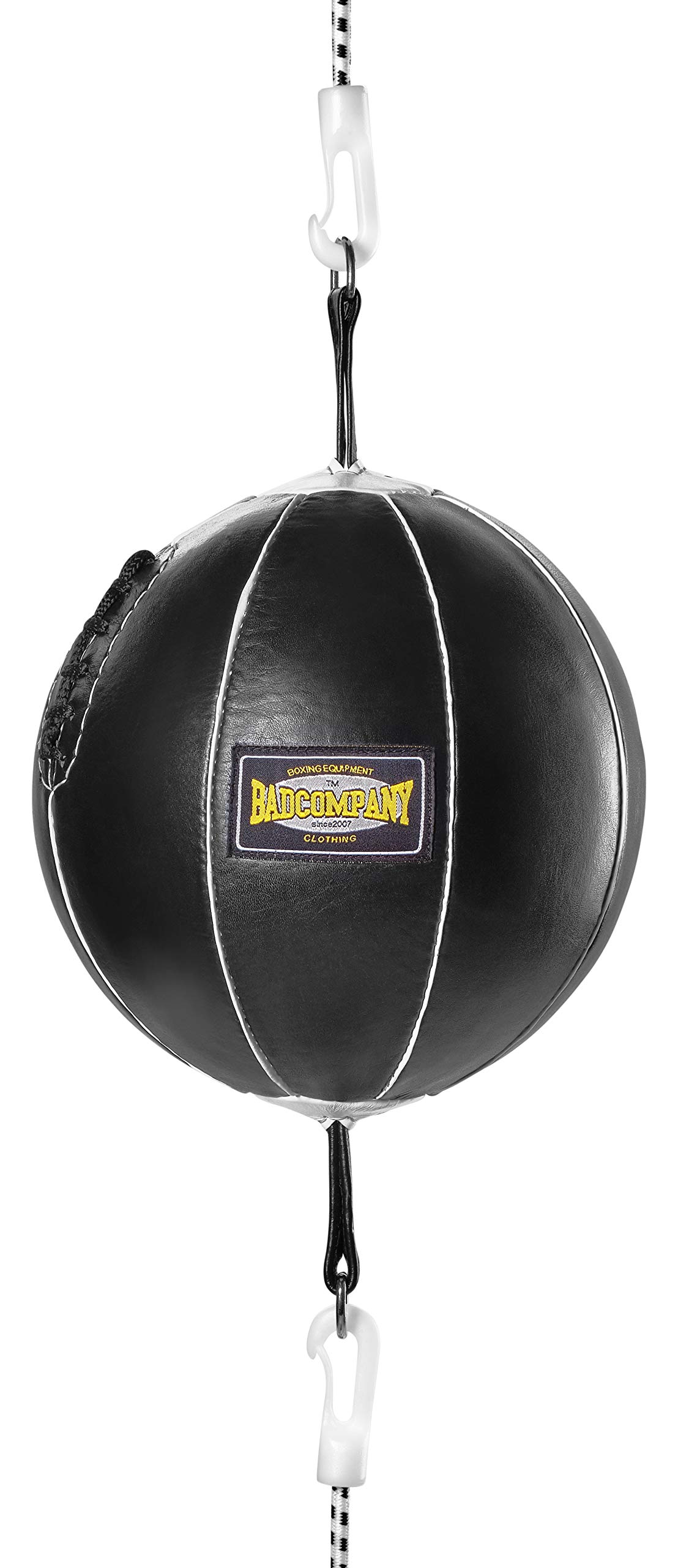 Bad Company Doppelendball aus Leder inkl. elastischen Spanngurten I 25 cm Durchmesser I Boxball für das Reflex- und Boxtraining