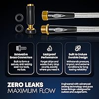 Vista 5 de TITAN Manguera de jardín de 15 pies - Manguera de agua de metal de acero inoxidable 304, flexible, sin torceduras, ligera, duradera, resistente al