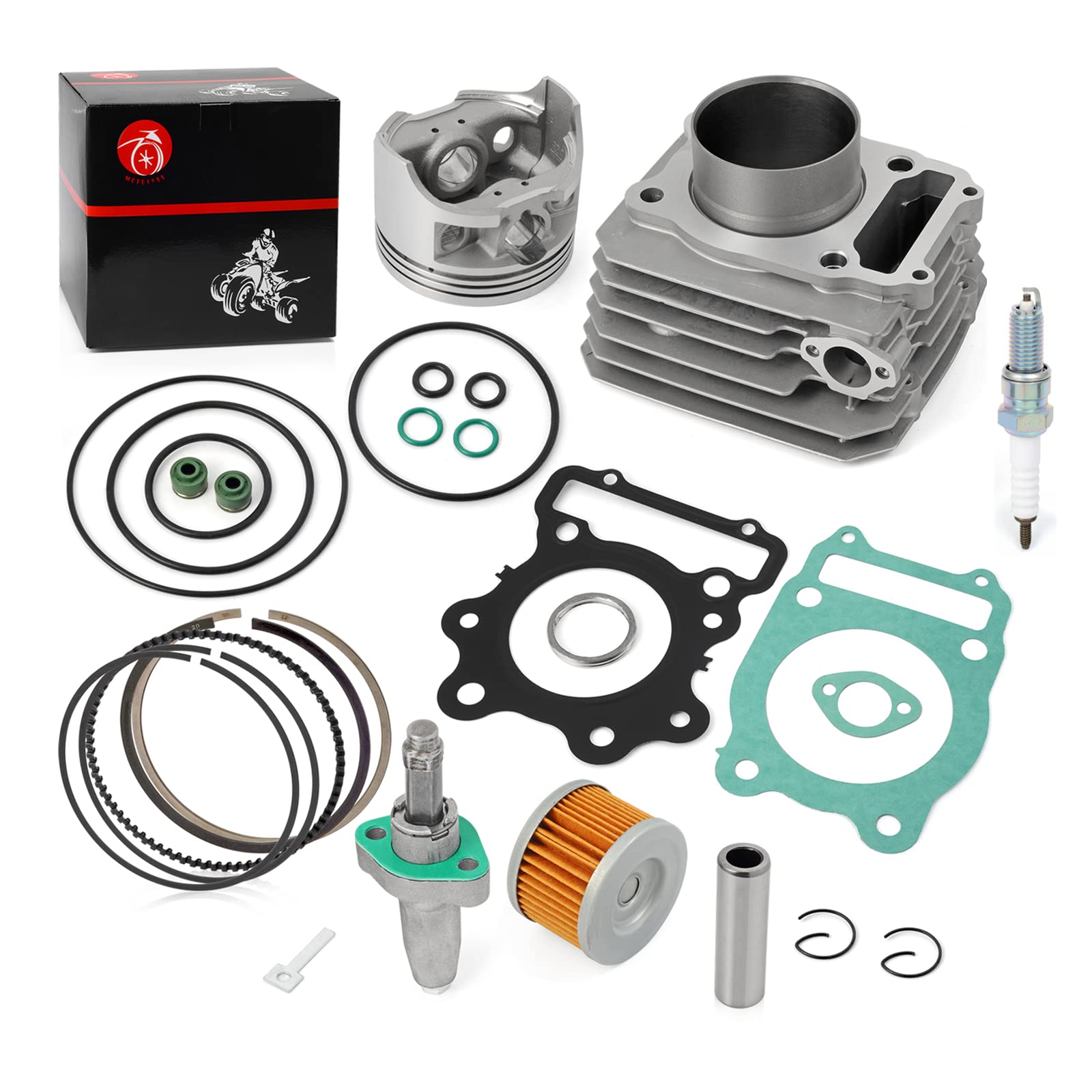 Cylinder Top End Rebuild Kit 74mm Piston Ring Tensioner For Honda 1988-2000 TRX300 TRX300FW Fourtrax 300 4x4 2x4 12100-HC4-000