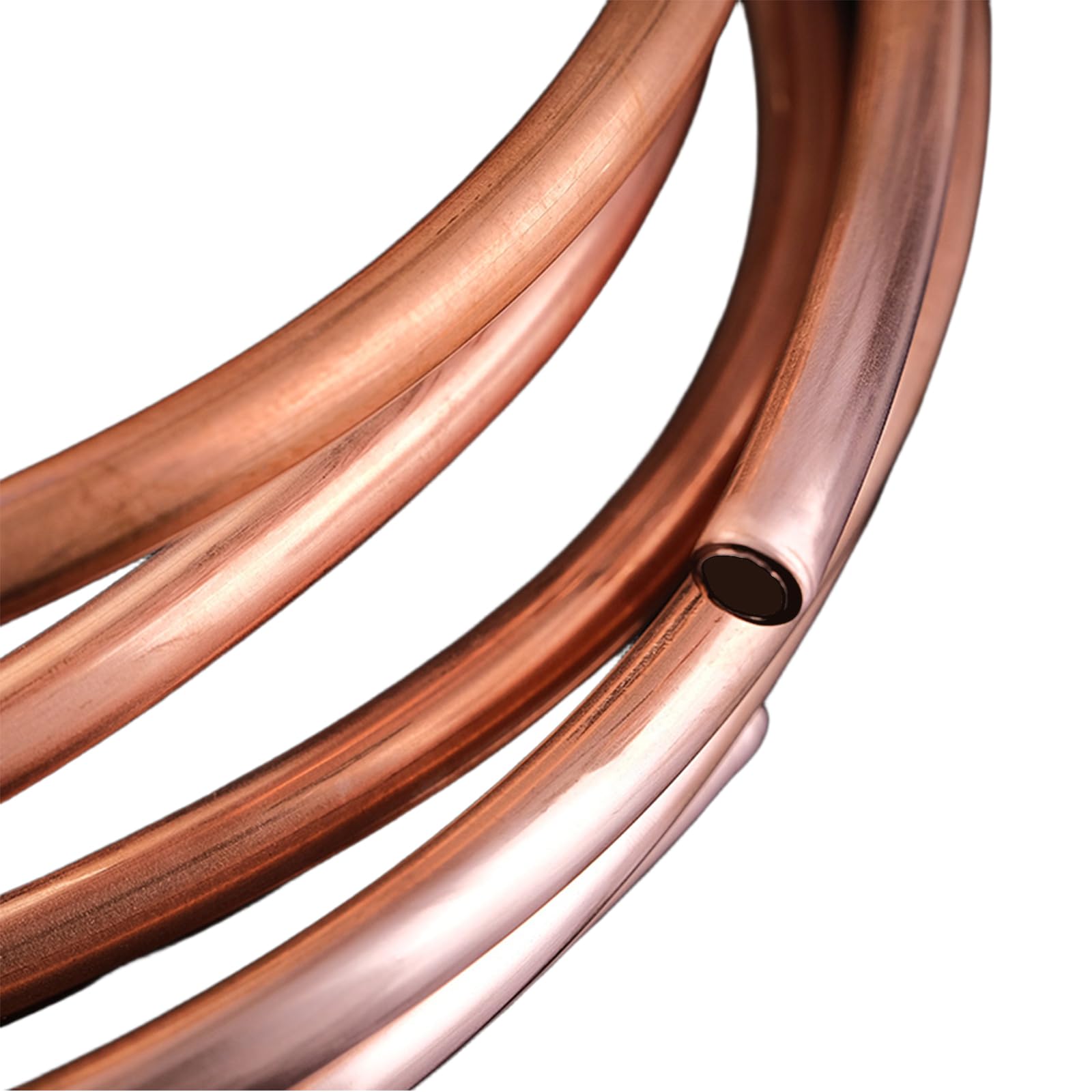 Tubo Cobre Blando En Bobina Tubo Cobre Hueco Flexible Resistente para Refrigeración Aire Acondicionado Fontanería HVAC Transferencia De Calor DIY Eléctrico,7mm*1mm*10m