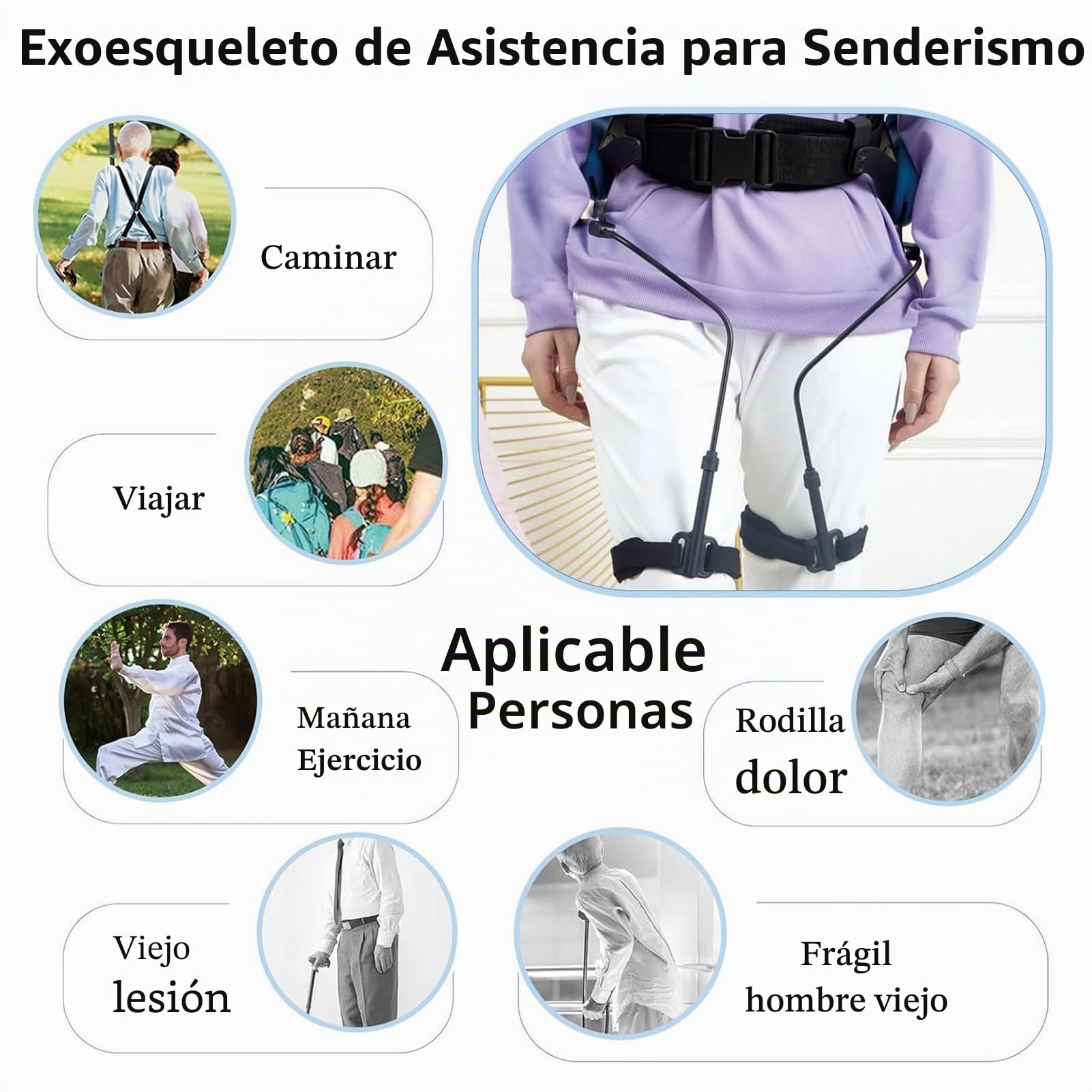 Exoesqueleto biónico de ayuda eléctrica, longitud/fuerza ajustable, refuerzo de exoesqueleto para senderismo, turismo, escalada de montaña y actividades al aire libre