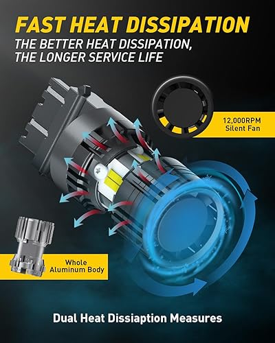 Miniatura 26 de AUXITO CANBUS 7440 Bombillas LED amarillo ámbar 4000 lúmenes para luces intermitentes con resistencia incorporada, antihiperflash 7440NA T20 7441