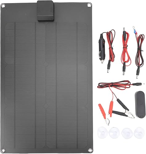 Fafeicy Cargador de batería solar de 30 W, kit de panel solar portátil con controlador inteligente mejorado para automóvil, barco, RV, motocicleta