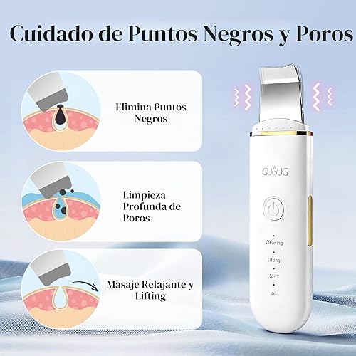 Miniatura 2 de GUGUG - Espátula para exfoliar la piel, espátula facial, limpiador de poros, herramientas removedoras de puntos negros con 4 modos para limpieza
