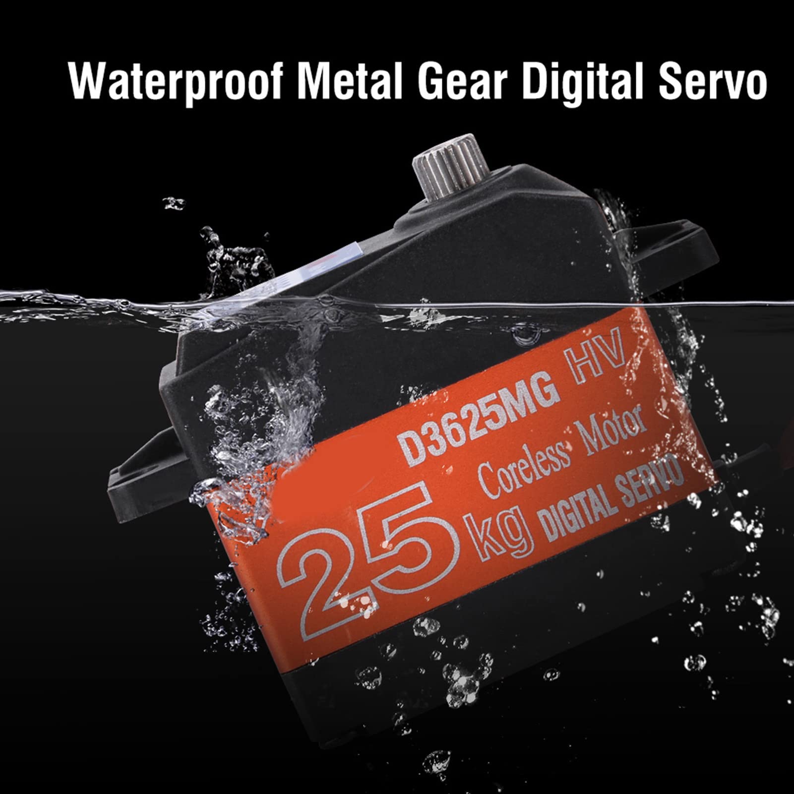 Servo Digital Metal Gear, Alto par 180° para Coche de Carreras de Camiones Cortos 1/10 1/8, con Rodamientos Dobles y Bucle de Silicona, Metal, 82 G