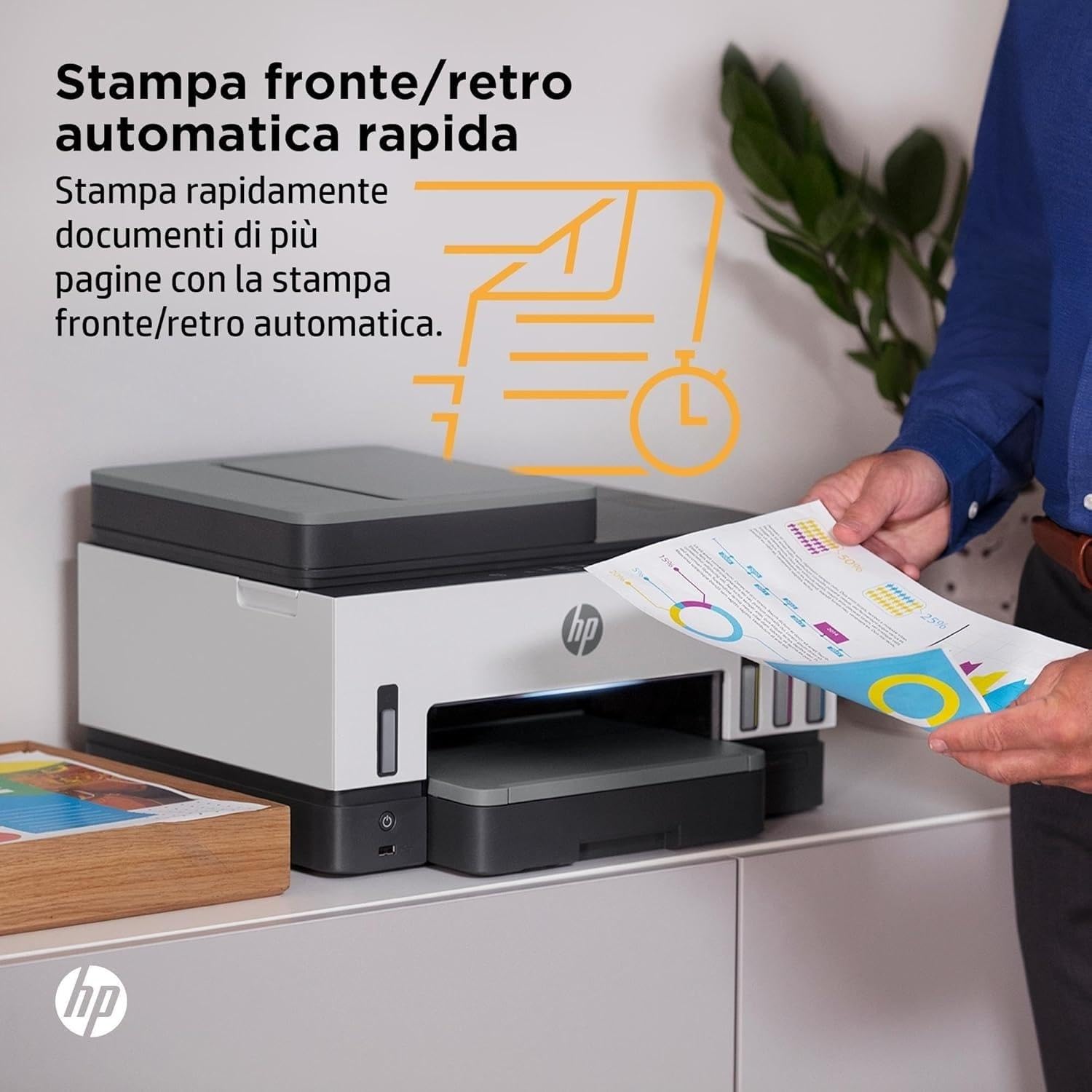 HP Smart Tank 7605 Stampante Multifunzione a Colori, Serbatoio d'Inchiostro, Fino a 12000 Pagine Nero, 8000 Pagine Colore, F/R Automatica, Wi-Fi, Grigia