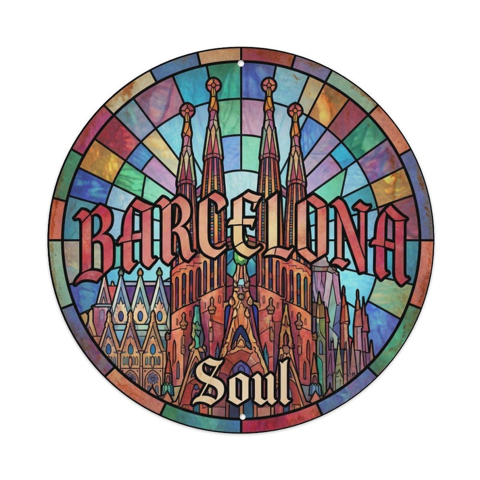 Fqnyr Style Metal Tin Sign Vintage Travel Barcelona Spain Spirit