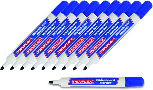 Penflex WB15 Whiteboard 10 Markers, Dark Blue