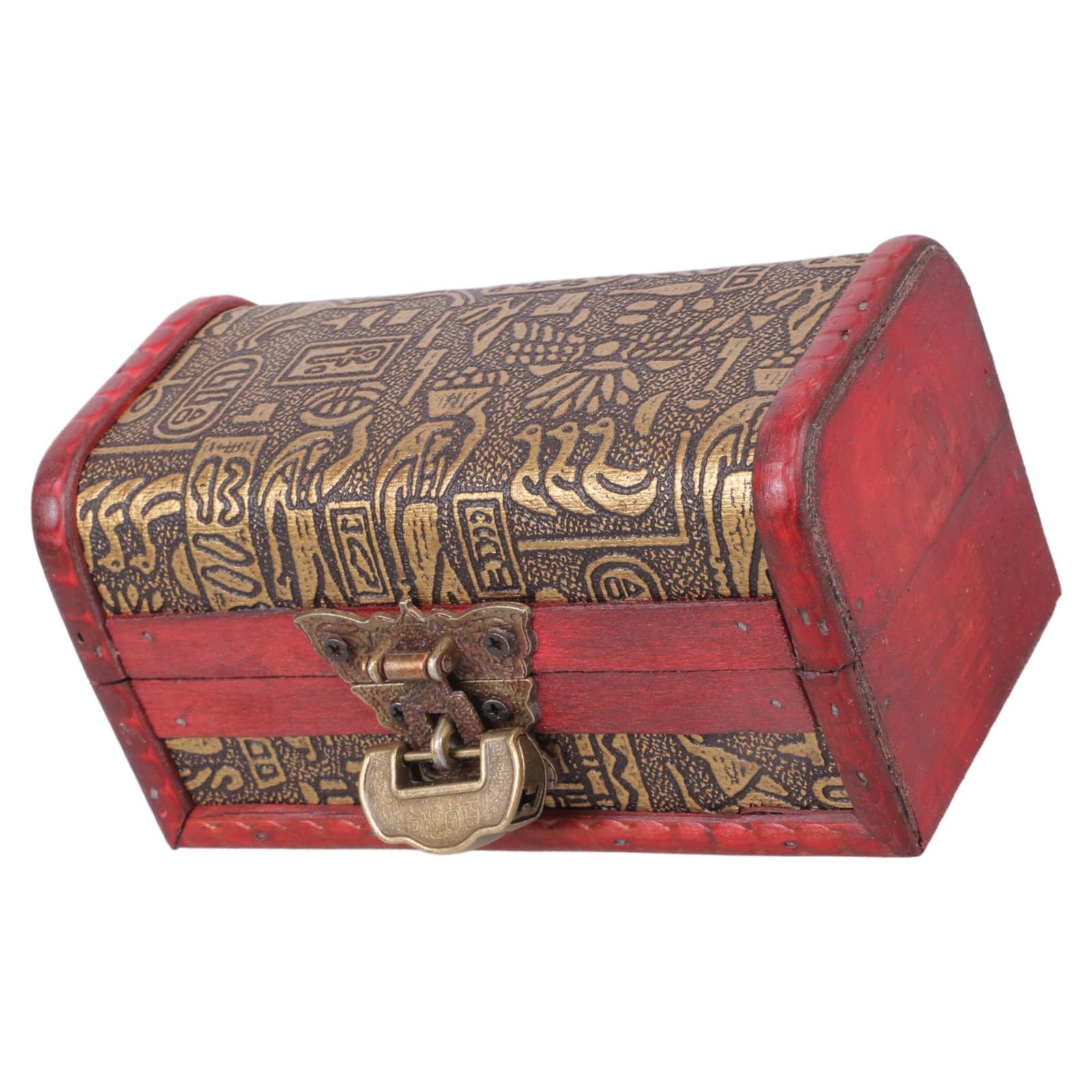 Msioytog Antique Themed Wood Storage Chest Jewelry Organiser Decorative Locking Container for Necklace Bracelets Accessories Wooden Jewelry Storage Box with
