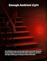 Vista 4 de L LOHAS LED Luces nocturnas rojas enchufables a la pared, paquete de 2 unidades, luz nocturna enchufable de 0.3 W, del atardecer al amanecer, luz