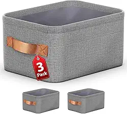 Kit 3 Caixas Organizadoras Dobráveis com Alças para Armário, Guarda Roupa, Banheiro, Cozinha - Resistentes, Lavaveis e Espaçosas