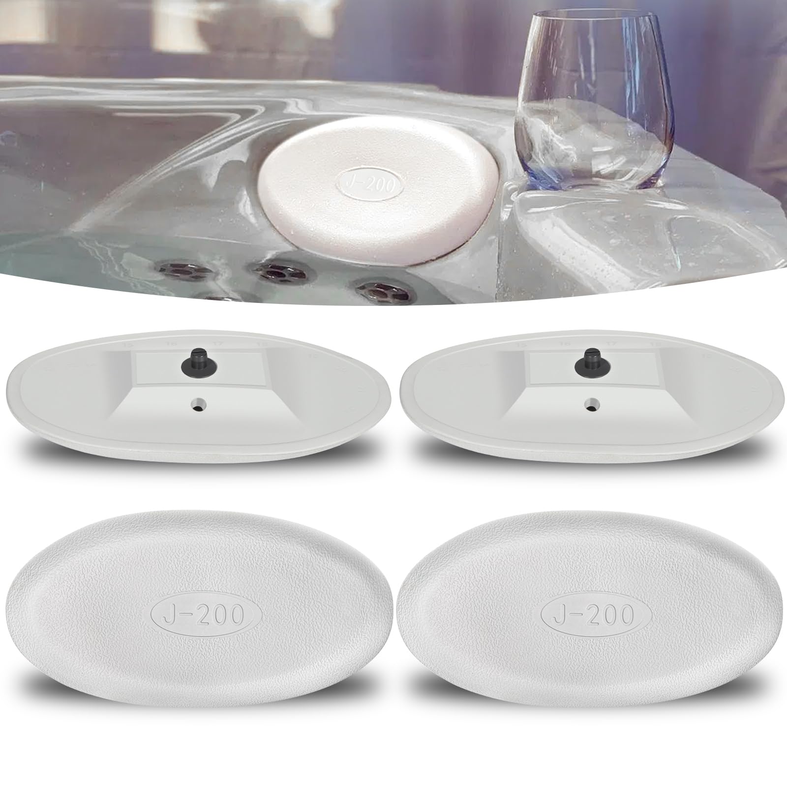 Photo 1 of Sunluway 4 Pack 2472-828 Headrest Spa Pillow Replacement for All Jacuzzi J-200 Series Spa Models J-230 J-235 J-245 J-270 J-275 J-280 Oval Spa Pillow, Hot Tub Head Rest Pillow, Snap-in