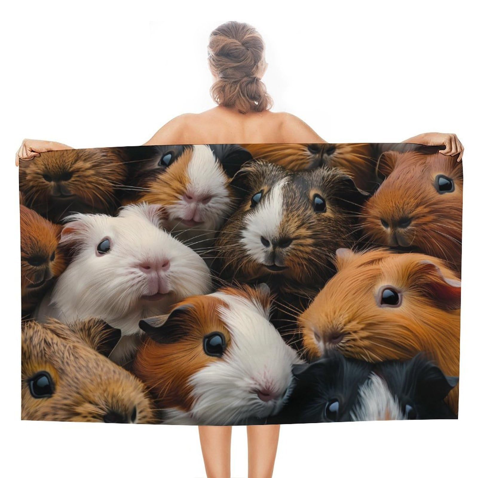 CGSBNGHA Cute Guinea Pigs Beach Towels Soft Bathroom Bath Pool Swim Towels for Women Men