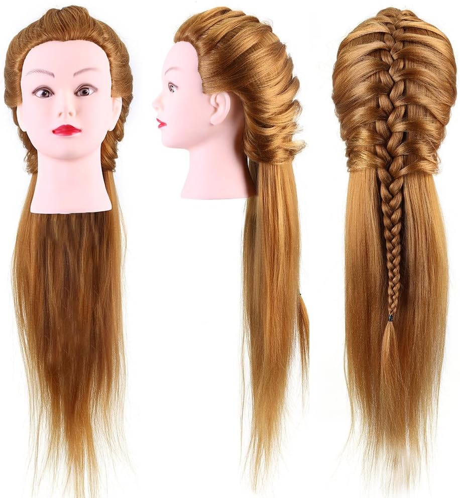 Hair Mannequin Head, Hair Styling Head Synthetic Fiber Manikin Head