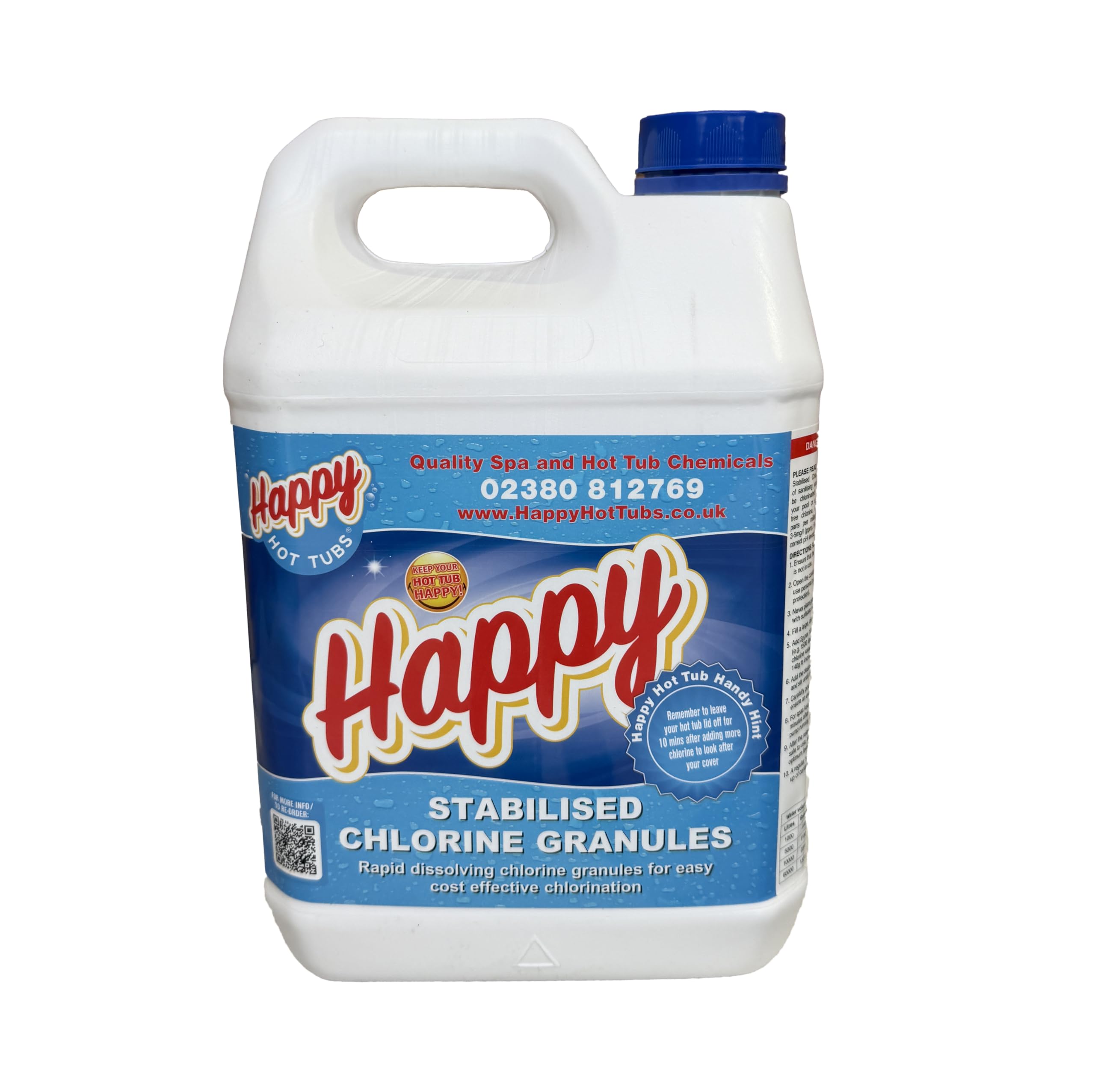 Happy Hot Tubs Quality Stabilised Chlorine Granules Hot Tub Spa Swimming Pool (5 kg) — image 1