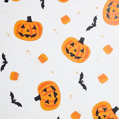 Miniatura 3 de Serafina Home Mantel de vinilo de Halloween vinilo PEVA con mantel de respaldo de franela reutilizable (hojas de esqueleto, 60 "x 90")