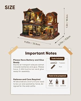 DIY Miniature House Kit, DIY Dollhouse Kit for Adults to Build, Mini Magic House Miniature kit, Model Building Book Nook Diorama Kit, Ideal Gifts for Birthday Christmas(Magic Book Shop)