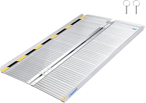 Ruedamann Rampa de umbral de 47.6 pulgadas de largo x 28.1 pulgadas de ancho, rampas para sillas de ruedas de 4 pies, altura de 8 pulgadas,