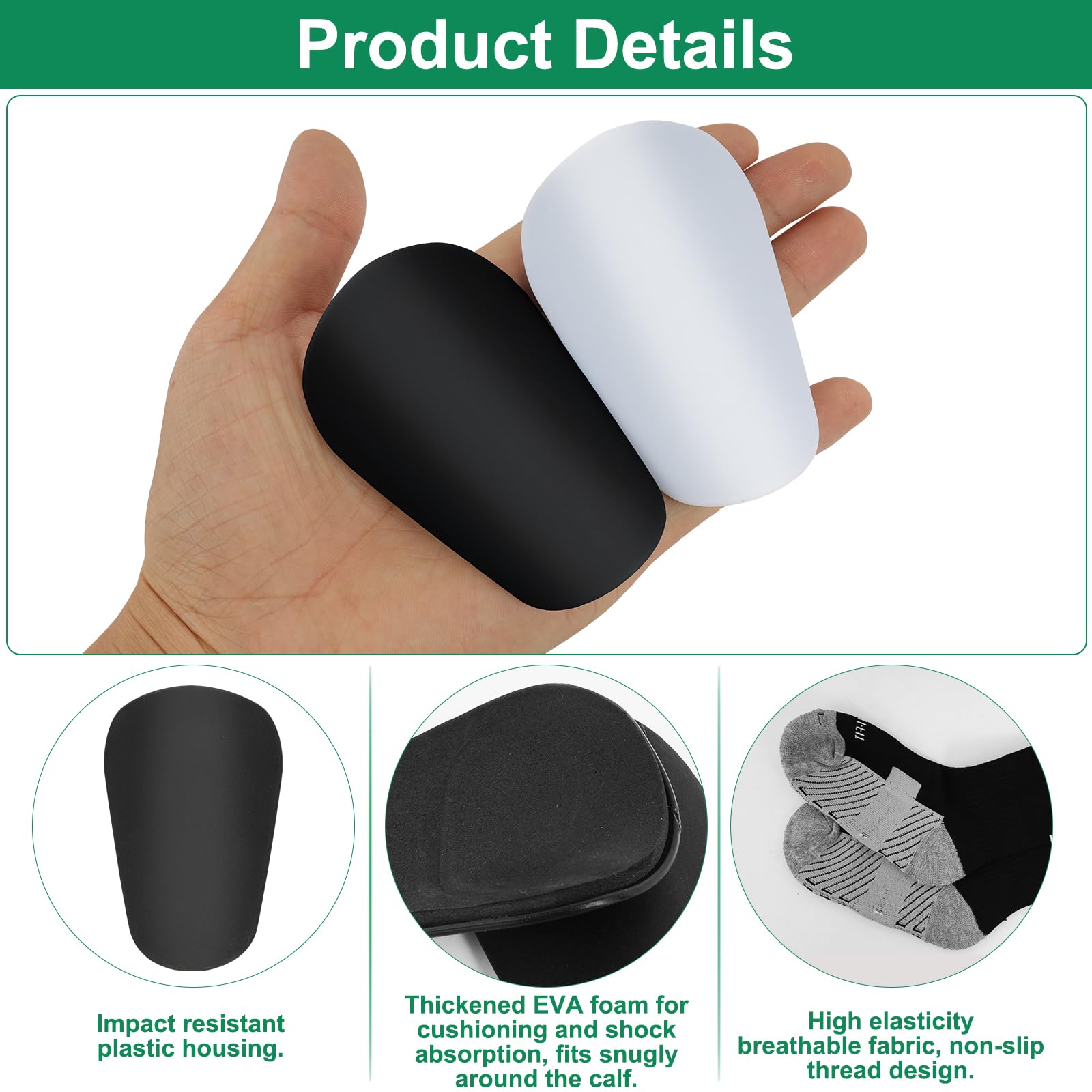 4x Mini Schienbeinschoner 8x5cm - Leichte Schutzschoner Für Fußball Kinder