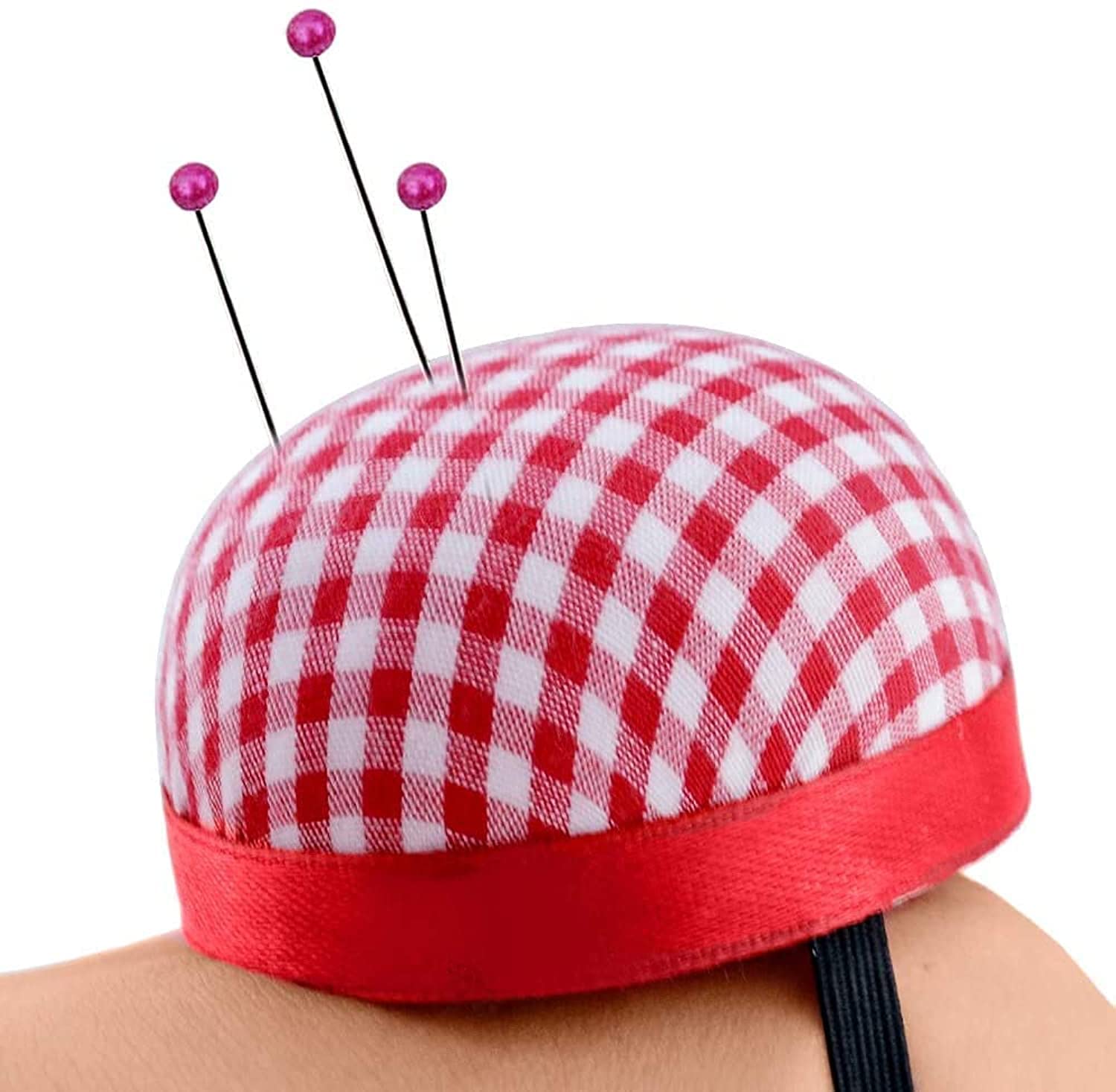 Ball Shaped Sewing Needle Pin Cushion DIY Cross Stitch Tool Pincushions With Elastic Wrist Belt Sewing Accessories Pack of 3