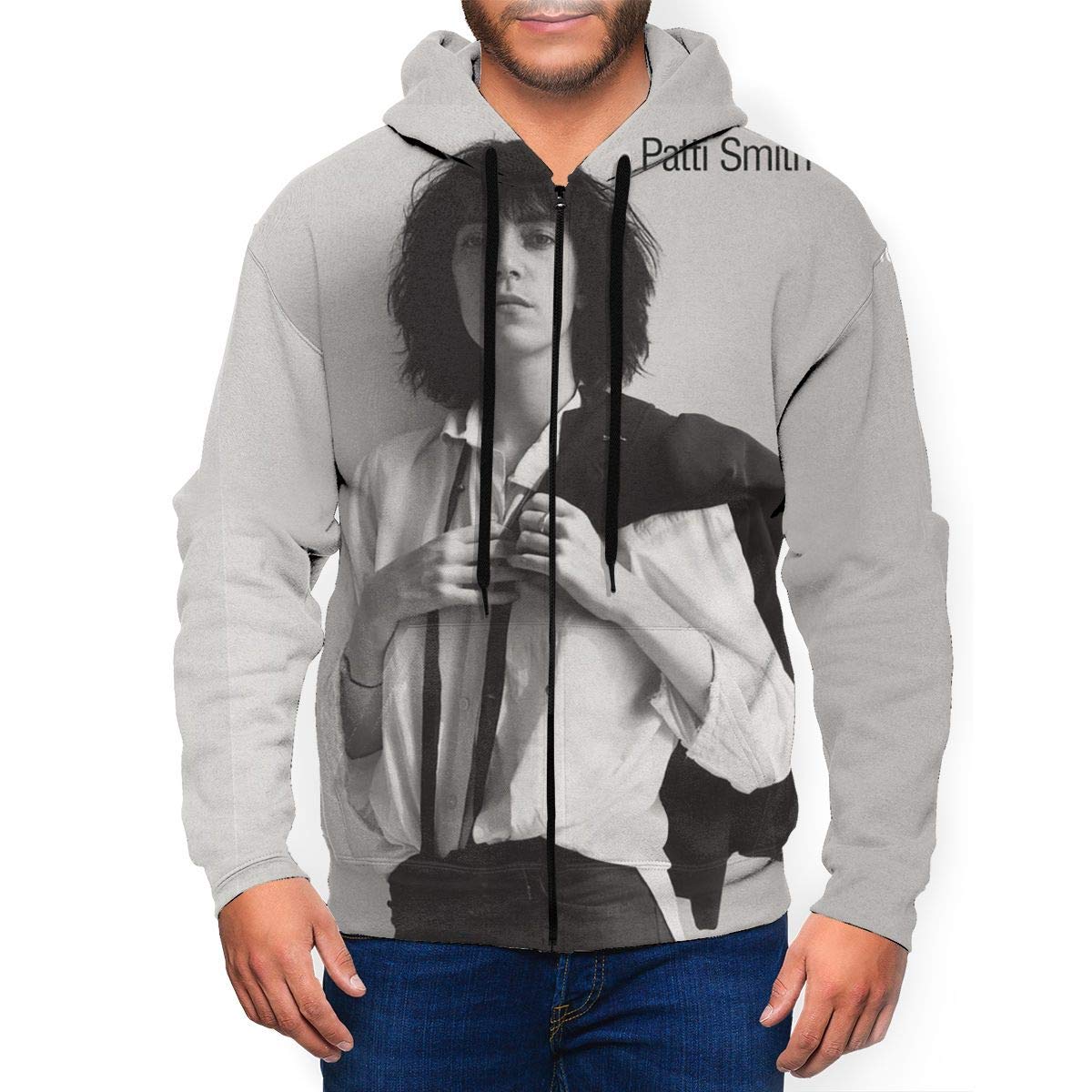 Mens Hoodies Big and Tall Patti Smith Horses Hoodie Mens Pullover Sweatshirt Full Zip Hoody Outdoor Jacket