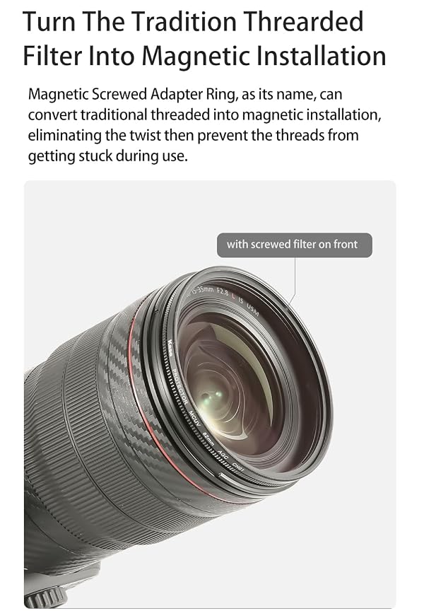 Kase 77mm IDIY Inlaid Adapter Kit Converts Conventional Screw-in Filter to Magnetic by Kase - Image 4