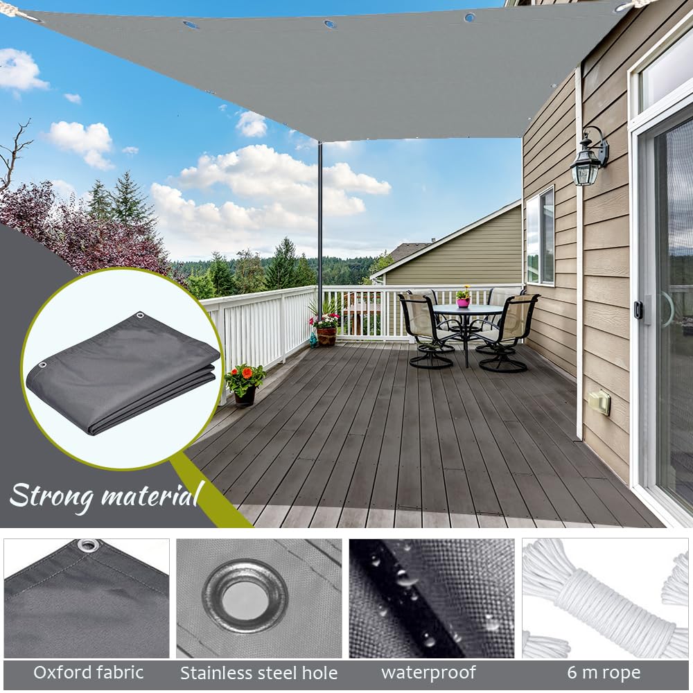 Sonnensegel Wasserdicht, Sonnensegel Rechteckig Mit Ösen, Markisenstoff UV Schutz 95%, Segeltuch Sonnenschutz Balkon Terrasse Mit Seil, Für Innenhof, Rasen, Garten, Park (Creme Farben, 1.5 * 2m)