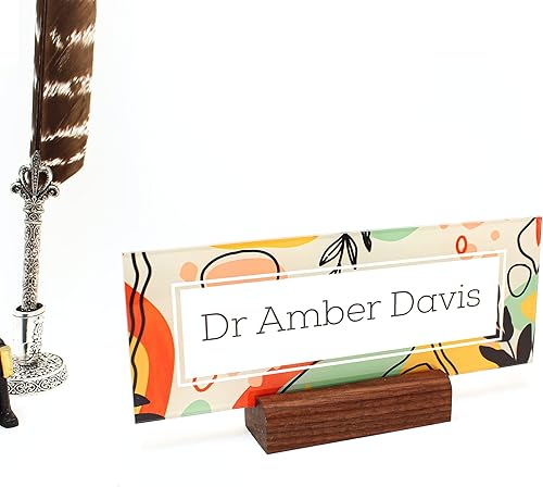 Placa de nombre personalizada para escritorio, letrero de placa de identificación moderna, oficina, negocios, decoración ejecutiva, placa de nombre