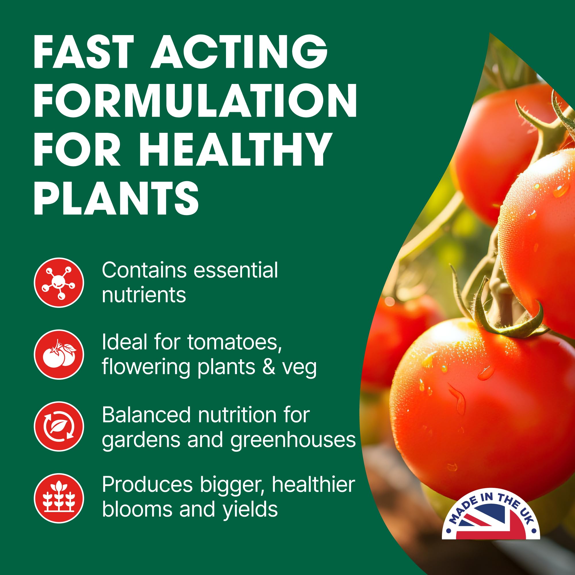 Doff Tomato Pour & Feed, 1.5L Fast-Acting Vegetable Plant Food for Healthy Growth of Tomatoes Vegetables & Flowers - Image 3