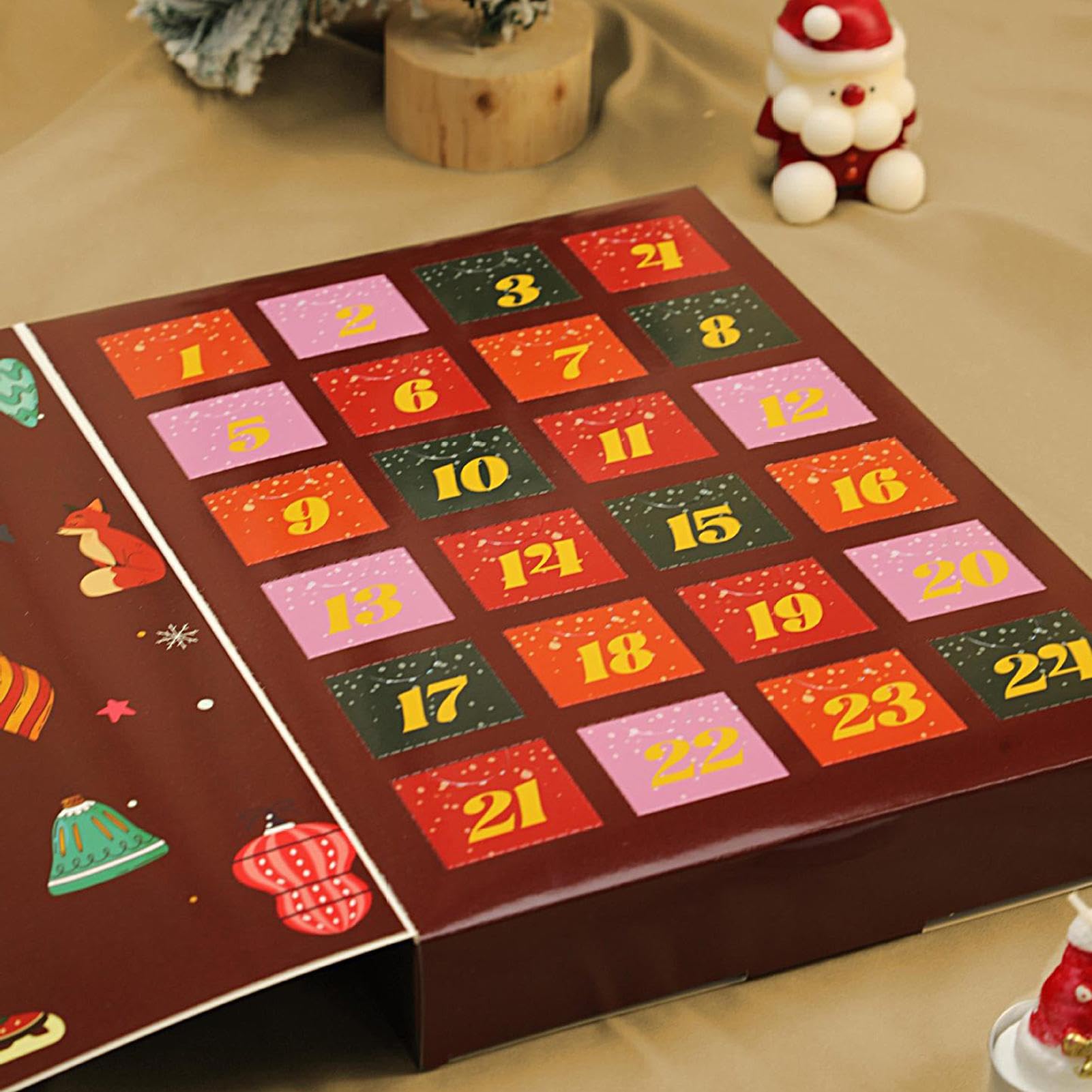 Calendario 'Avvento - 24 giorni vuoto riutilizzabile favori di festa | Conto alla rovescia Decorazione | Per soggiorno, camera da , festa scolastica attività familiare