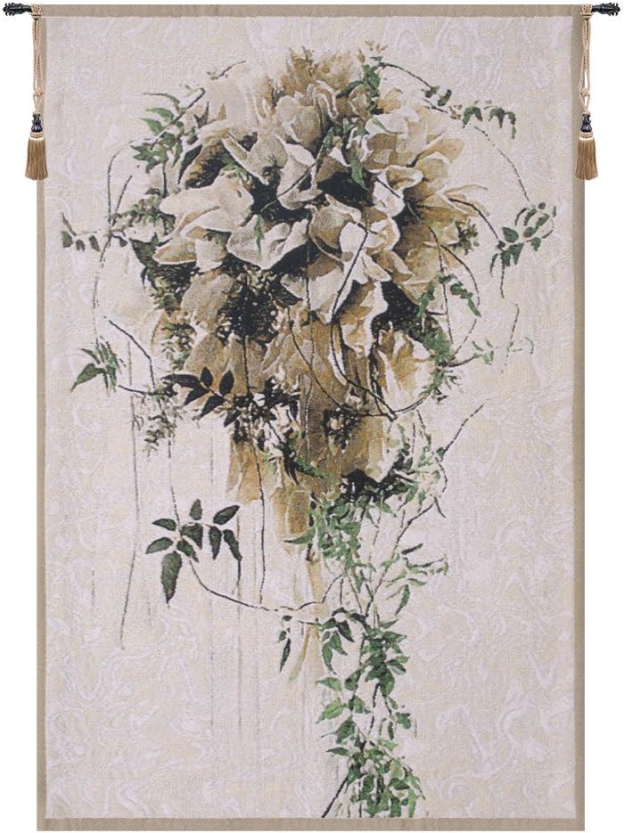 Brides Bouquet Belgian Tapestry Wall Hanging - 21 in. x 33 in. Cotton/Treveria/Wool by Charlotte Home Furnishings