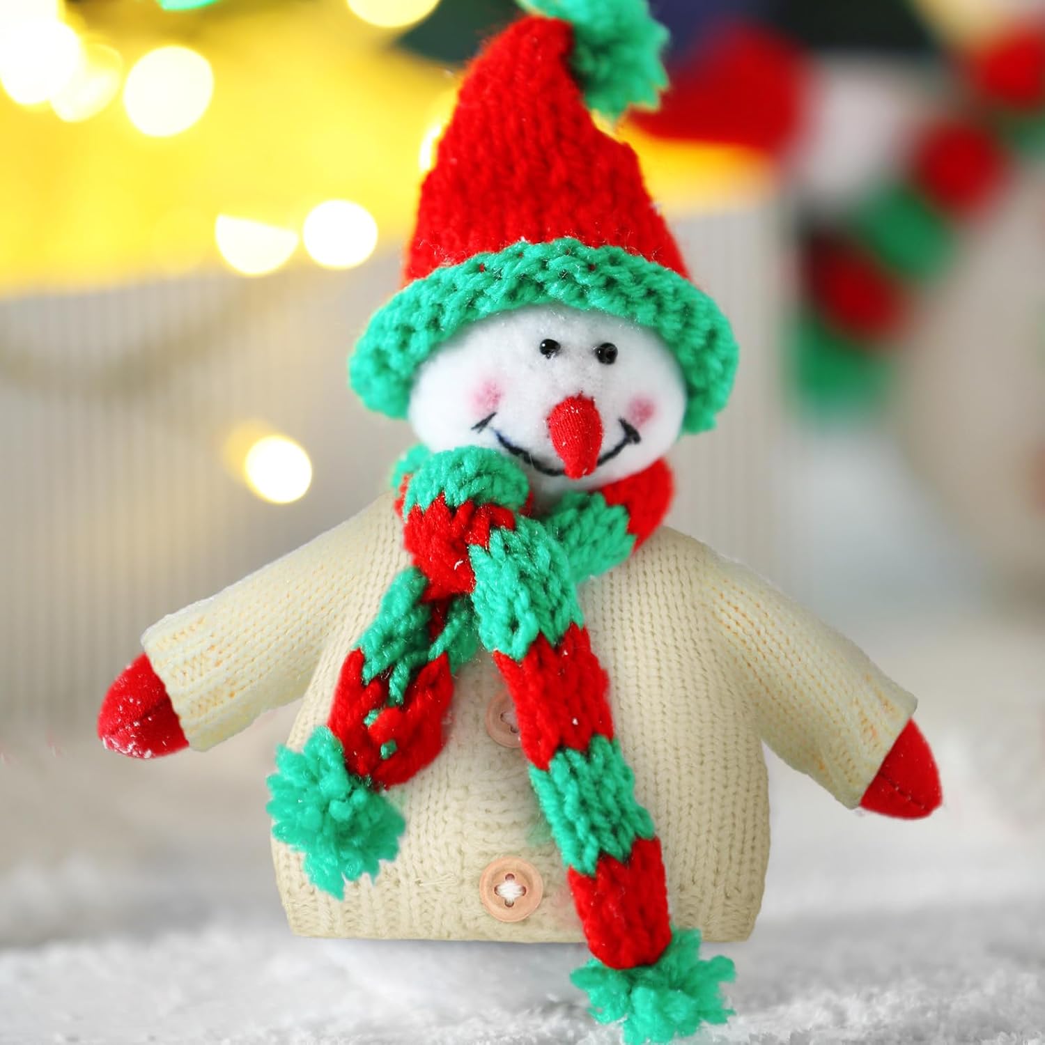 Bencailor 4 Pcs Winter Doll Sweater Clothes 11.5 Inch Doll Sweater Clothes Winter Outfits Knitted Clothing Accessories Outfit Fit for Dolls Decor(Bright Color)