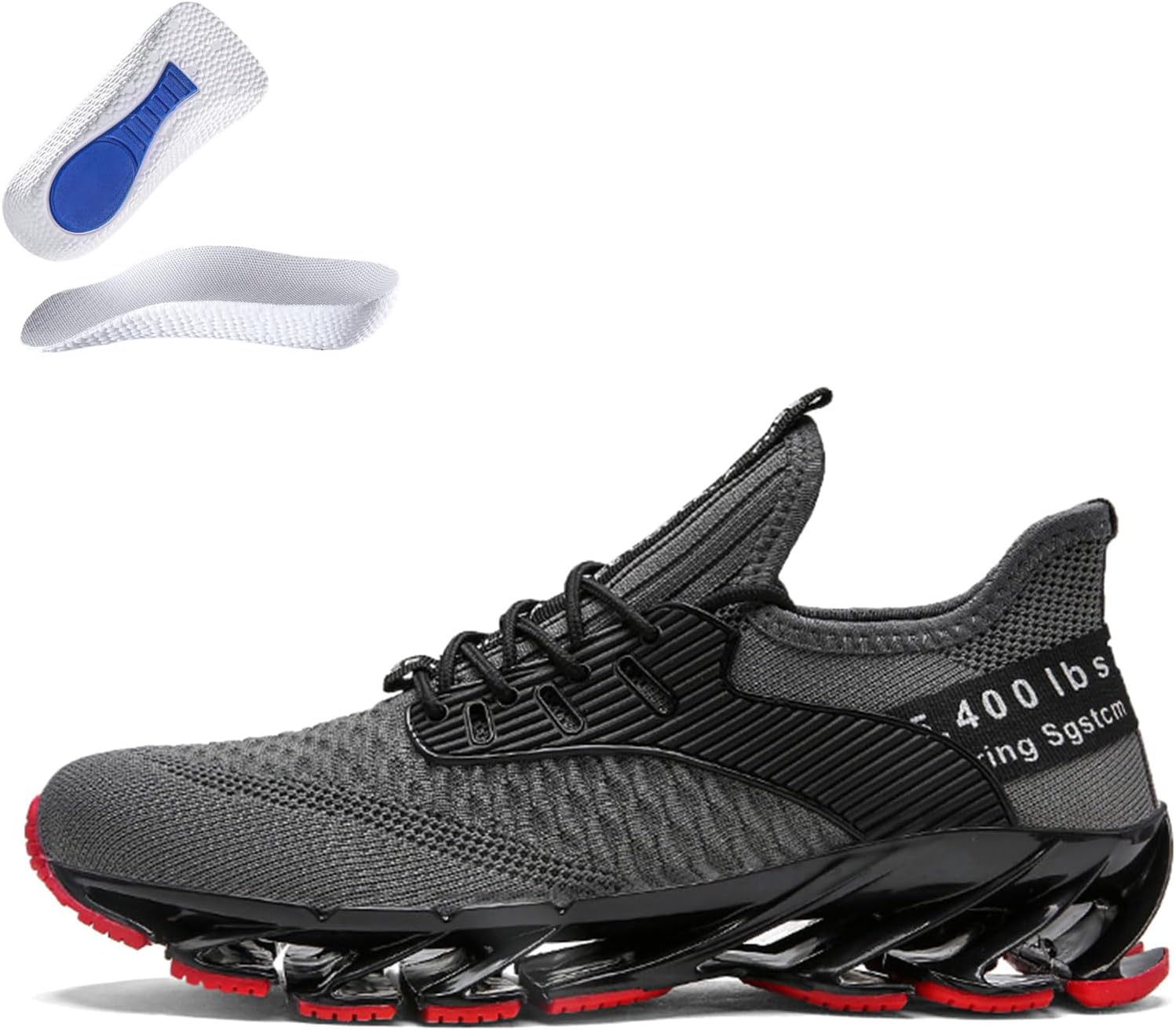Tallboost Sneakers, Height Boosting Shoes for Men, Breathable Knit Slip on Walking Running Shoes Comfort Non Slip Work Sport Athletic Trainer with Insole