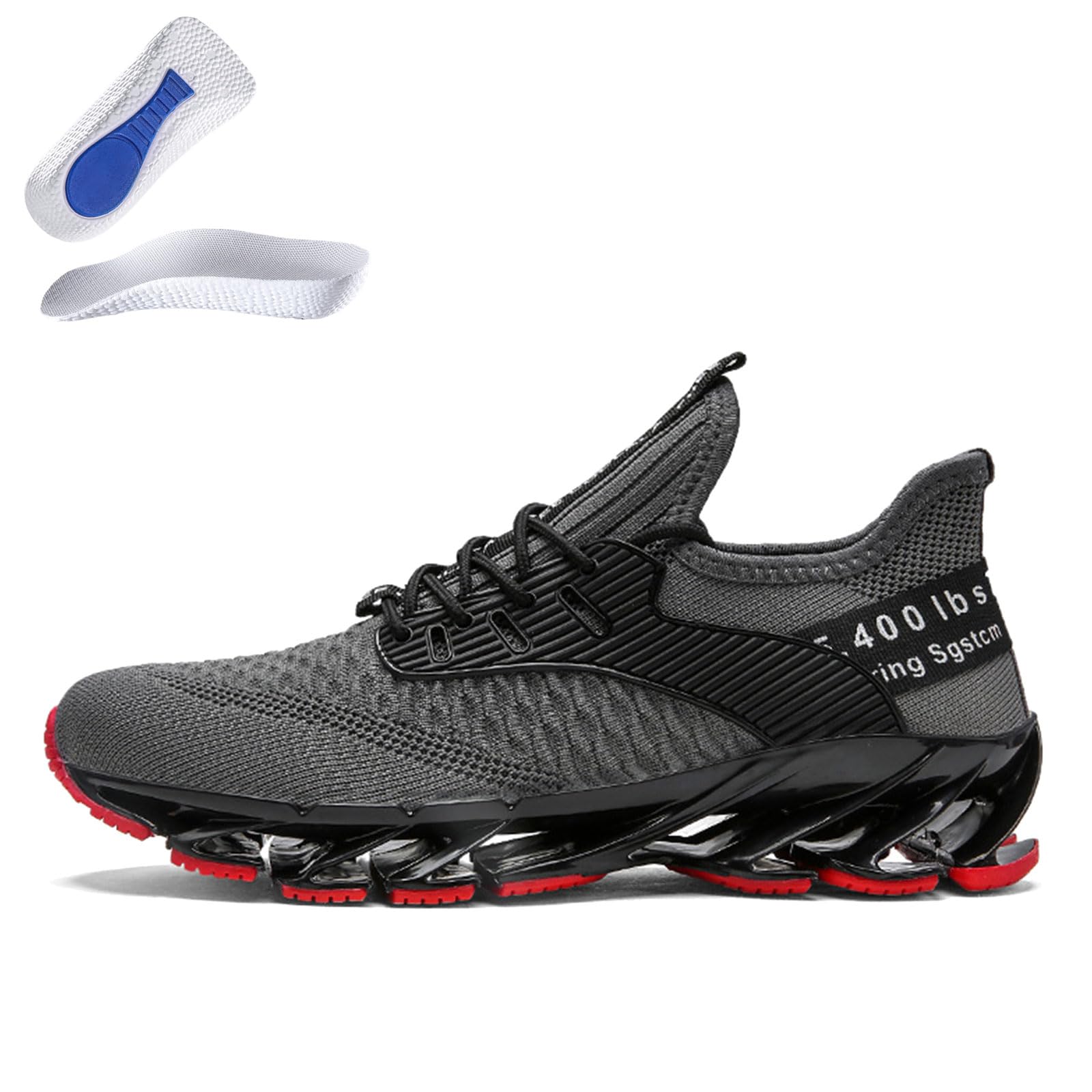 Rasedo Tallboost Sneakers, Height Boosting Shoes for Men, Breathable Knit Slip on Walking Running Shoes Comfort Non Slip Work Sport Athletic Trainer with Insole