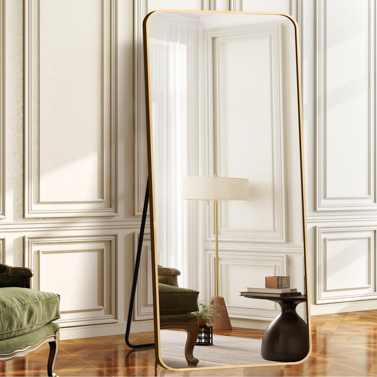 GlasFlength Oversized Full Length Mirror, Thin Aluminum Alloy Frame, 71"x32" Full Body Mirror for Bedroom, Living Room, Cloakroom and Dressing Room,