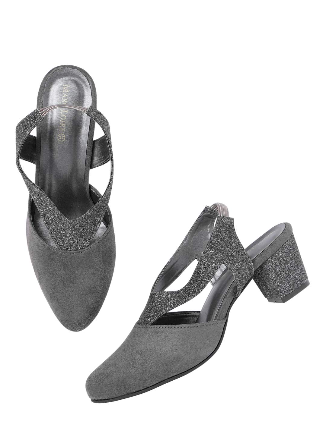 Marc Loire Women Shimmer Block Heel Pumps for Party and Formal Occasions (Black, 7) (B07J4XVYZH) Amazon Price History, Amazon Price Tracker