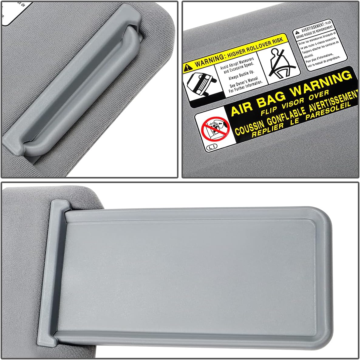 DNA MOTORING Left Driver Side Sun Visor Compatible with 05-11 Tacoma, 7432004181B1, 9322915020, 7432035C10B0, ZTL-Y-0240