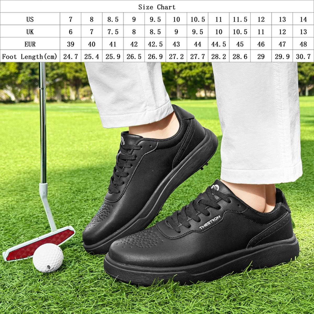Scarpe da Golf da Uomo Professionali Antiscivolo | Scarpe da golf leggere e traspiranti, con supporto plantare, facili da indossare e comode, impermeabili
