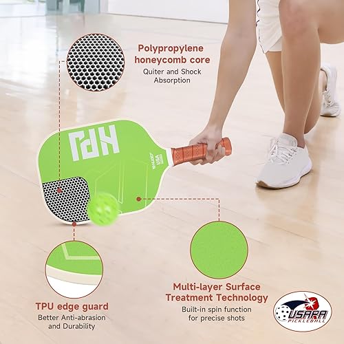 Miniatura 3 de HUDEF Palas de pickleball aprobadas por USAPA, raqueta de pickleball con núcleo de panal de abeja compuesta de fibra de carbono y polipropileno con