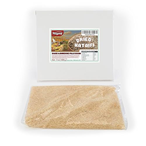 Miniatura 17 de Pasta Kataifi Tostada - Masa filo en tiras horneada y tostada 3.5 Oz (100 gr.) para Barra de Chocolate Pistacho de Dubái, Kadayif para Barra de