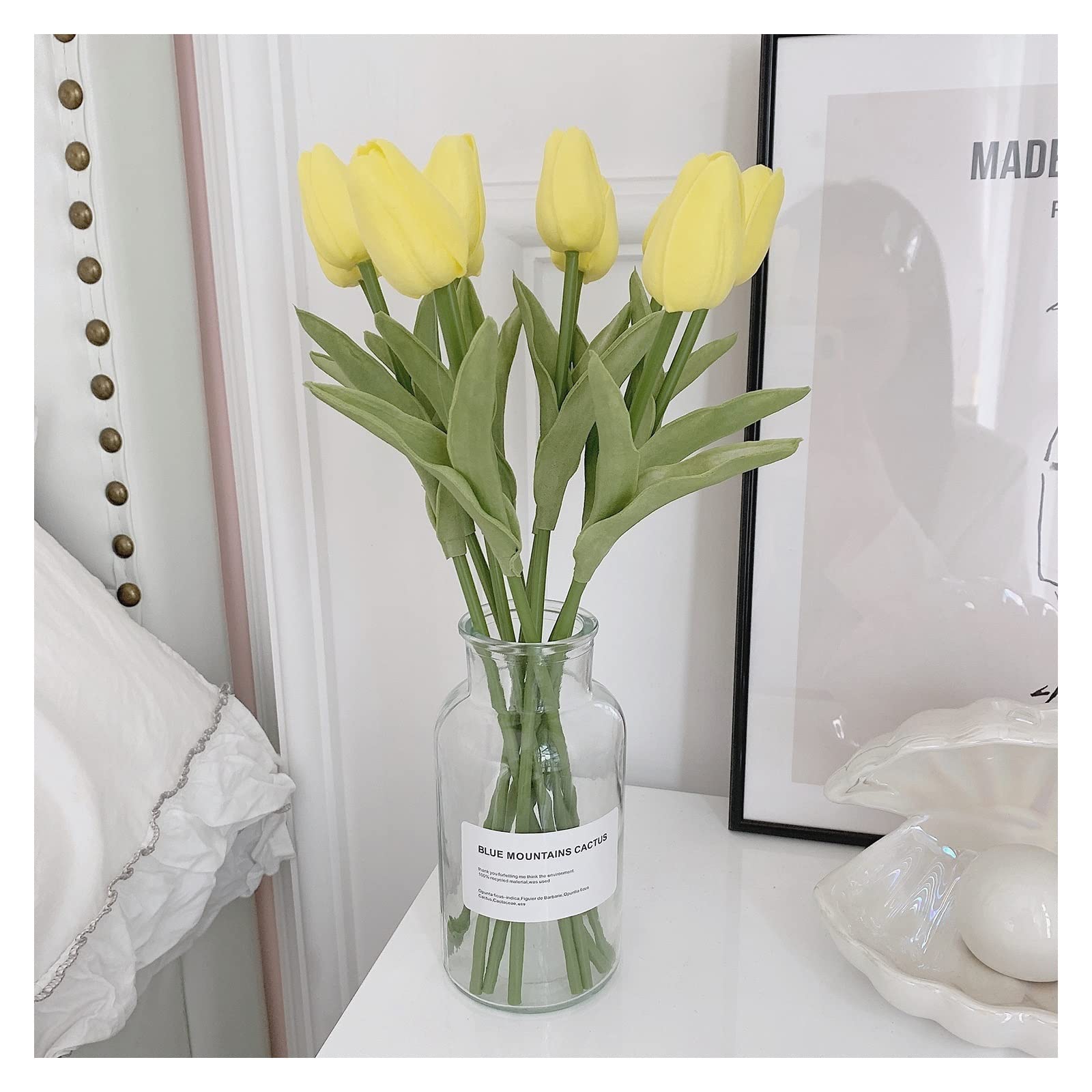 ADERFETBI Fake Plants Artificial Flowers Faux Tulips Real Touch Tulip For DIY Wedding Bouquets Centerpieces Artificial Flowers(C)